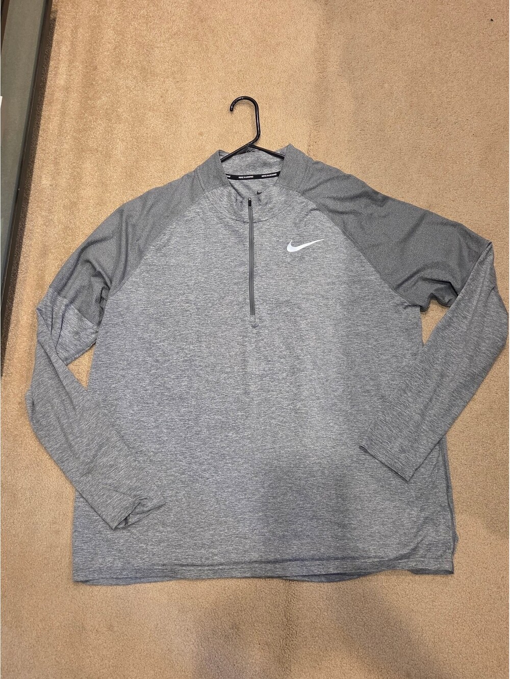 Nike Men's Dri-FIT Long Sleeve Half-Zip Shirt XXL Gray